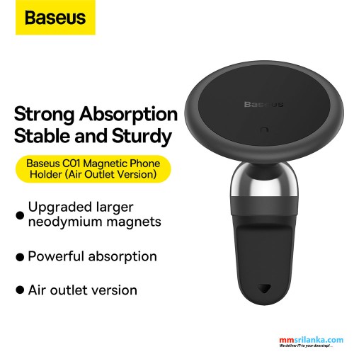 Baseus C01 Magnetic Phone Holder(Air Outlet Stick-on Version) Black